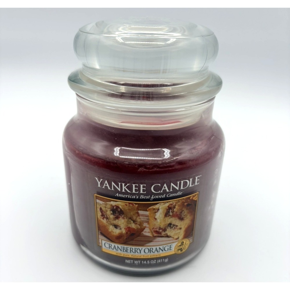 NEW Yankee Candle Cranberry Orange 14.5oz Glass Jar White Label Retired